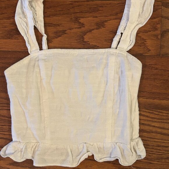 Do+Be Milkmaid Crop Top Ruffle Sleeve Smocked Size Small in pristine condition - Picture 11 of 11